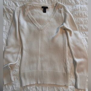 Club Monaco Ivory V-Neck Sweater